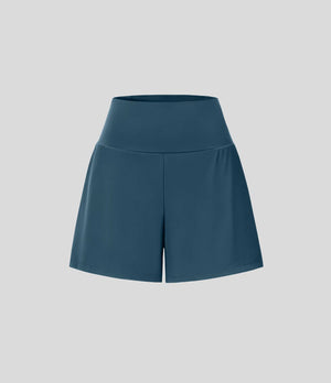 "Lake Days" Yoga Shorts- Teal Blue