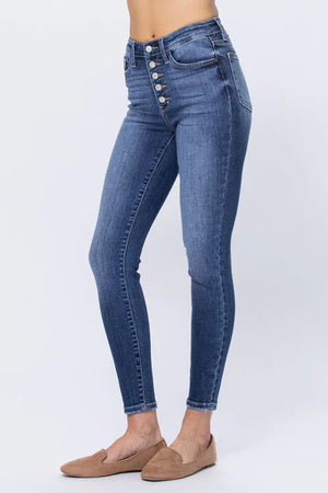 Judy Blue Hi-Rise Button Fly Skinny- 82319