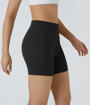 "Get Moving" Black Biker Shorts