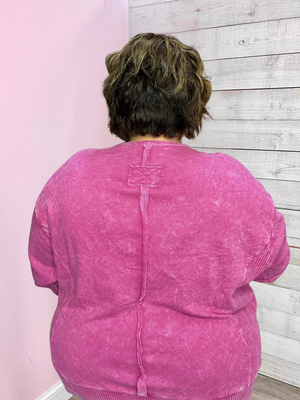 "My Kind Of Day" Magenta Top w/Buttons