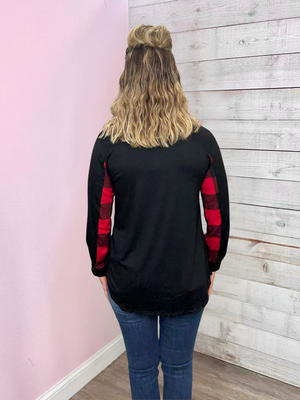 "Chill Mode" Plaid Top- Red