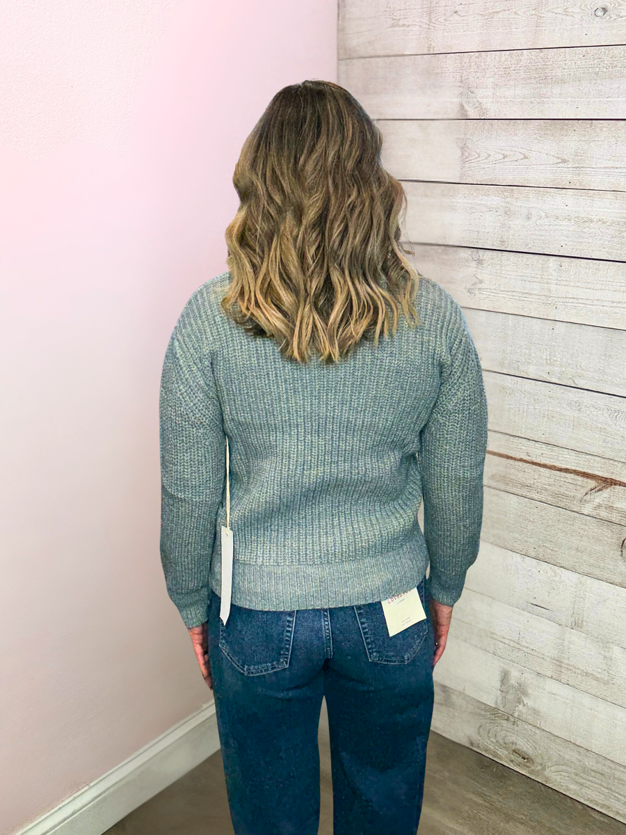 "Be Yourself" Two-Tone Knit Sweater