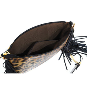 Cheyenne Fringe Leopard Handbag