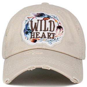 "Wild Heart" Distressed Hat