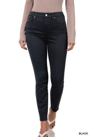 "Stay Classy" Hi-Rise Color Denim Pants- Black *FINAL SALE*