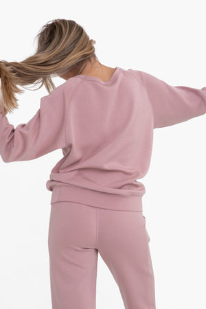 "Sweet Escape" Crew Neck Pullover- Rose