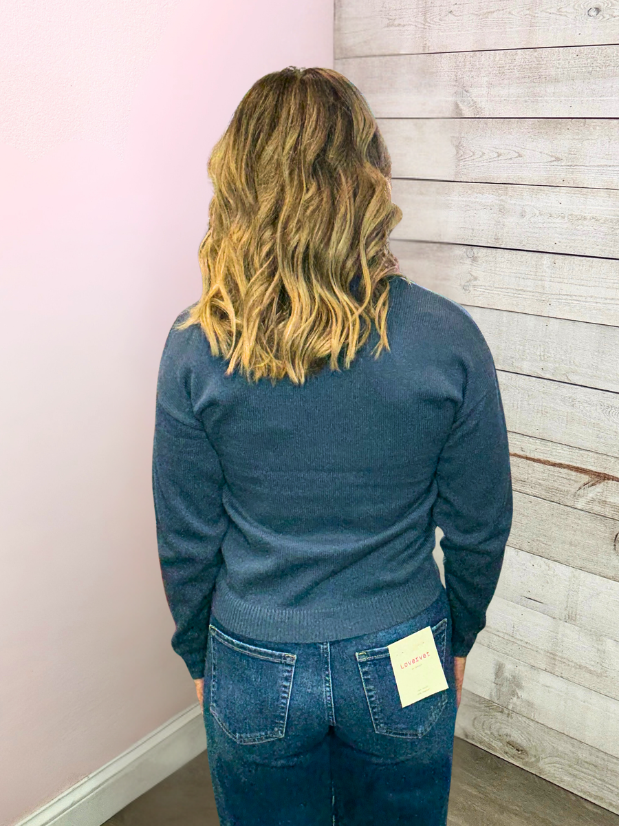 "Talented" Blue Knit Sweater