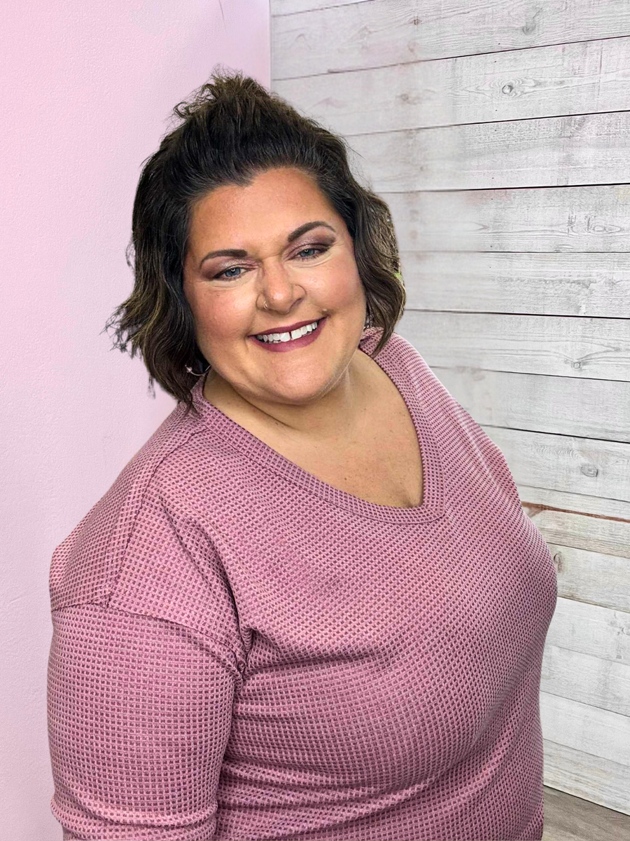 "Blush Beauty" Blush V Neck Top