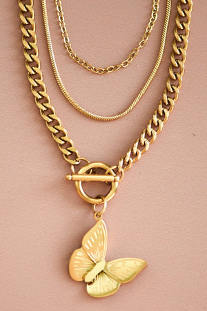 "Kelly" Layered Butterfly Necklace