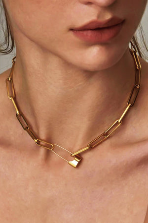"Sara" Paper Clip Chain Necklace