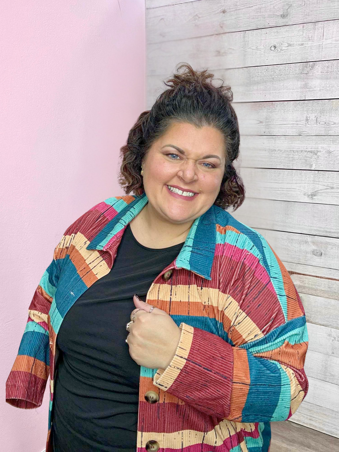 "Weekend Blend" Multi-Color Striped Jacket