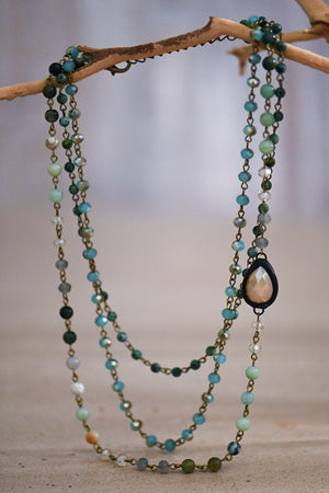 "Karen" Triple Layered Beaded Necklace