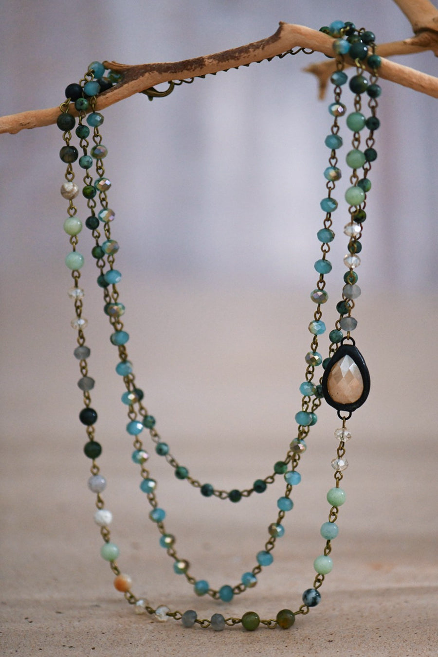 "Karen" Triple Layered Beaded Necklace