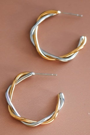 "Missy" Two-Tone Hoop Earrings
