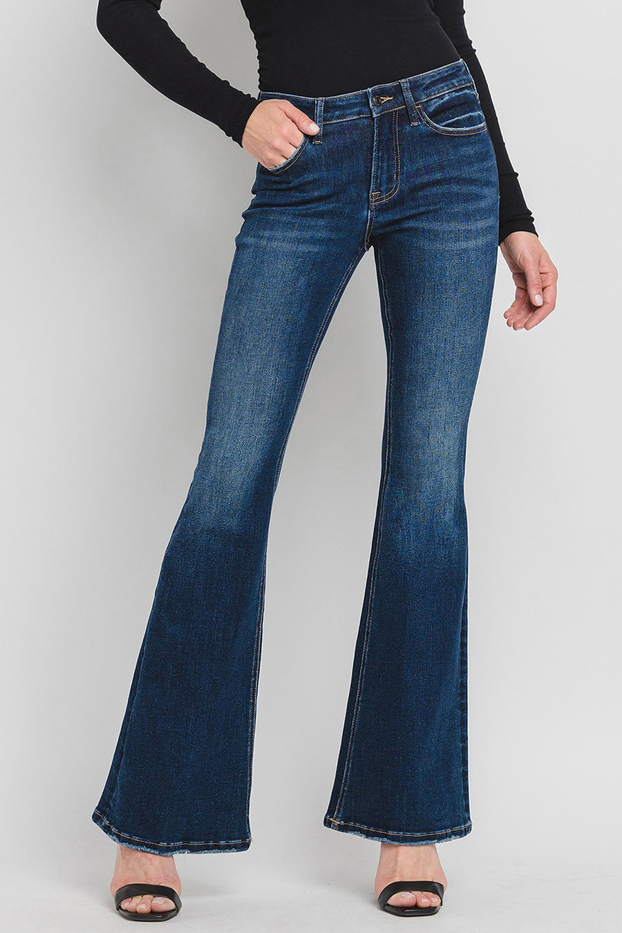 Lovervet Mid-Rise Flare Jeans- LV1040