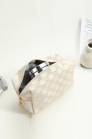 Checkered Cosmetic Pouch