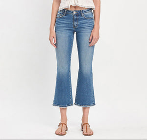 Lovervet Mid-Rise Kick Flare Jean- LV1410