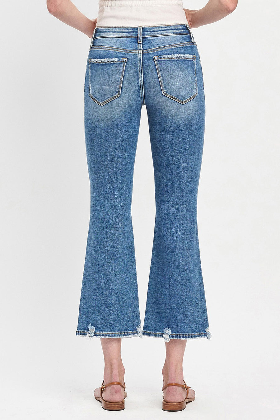 Lovervet Mid-Rise Kick Flare Jean- LV1410