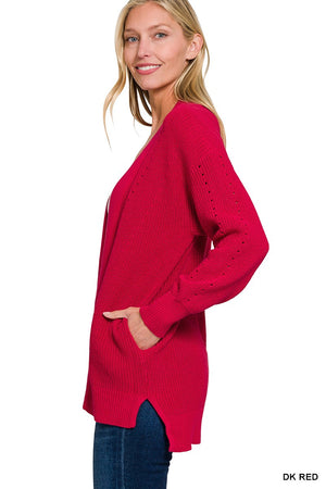 "Red Hot" Red Eyelet Cardigan *FINAL SALE*