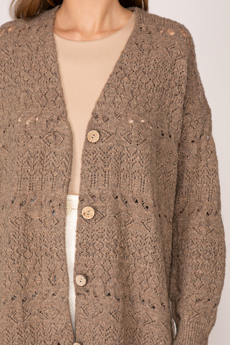 "Cider Sippin" Sweater Cardigan- Brown