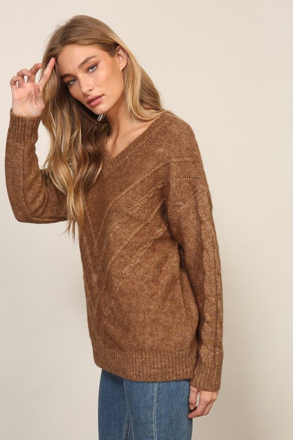 "Cue The Chic" Chevron Sweater