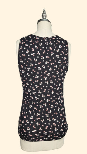 "Double Take" Floral Ribbed Tank