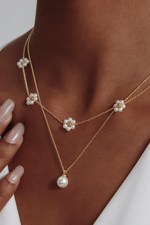 "Ashley" Gold Flower Necklace