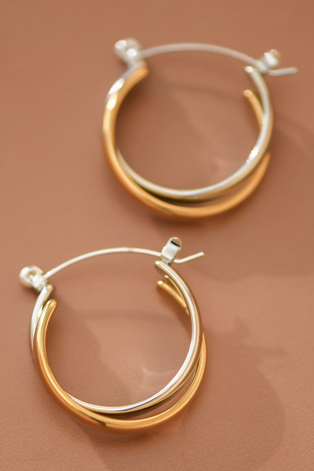Two-Tone Hoop Earrings