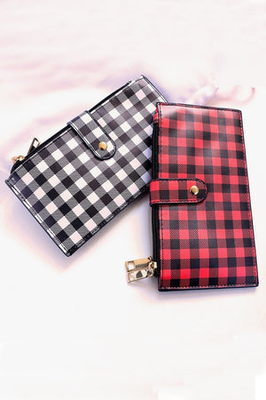 Checkered Slim Card Wallet