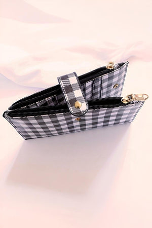 Checkered Slim Card Wallet