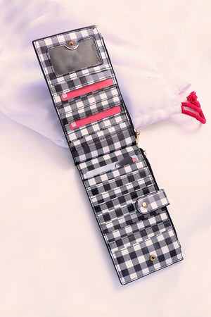 Checkered Slim Card Wallet
