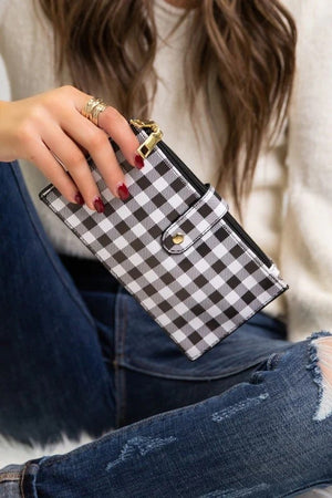 Checkered Slim Card Wallet