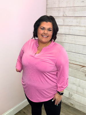 "Happiness" Solid Lizzy Top- Pink