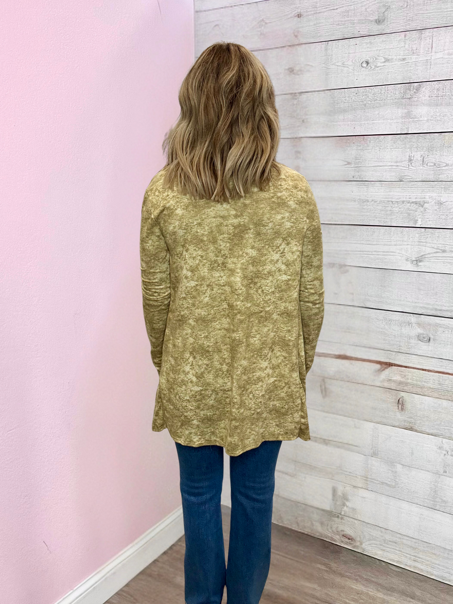 "Hello Harvest" Olive Cardigan