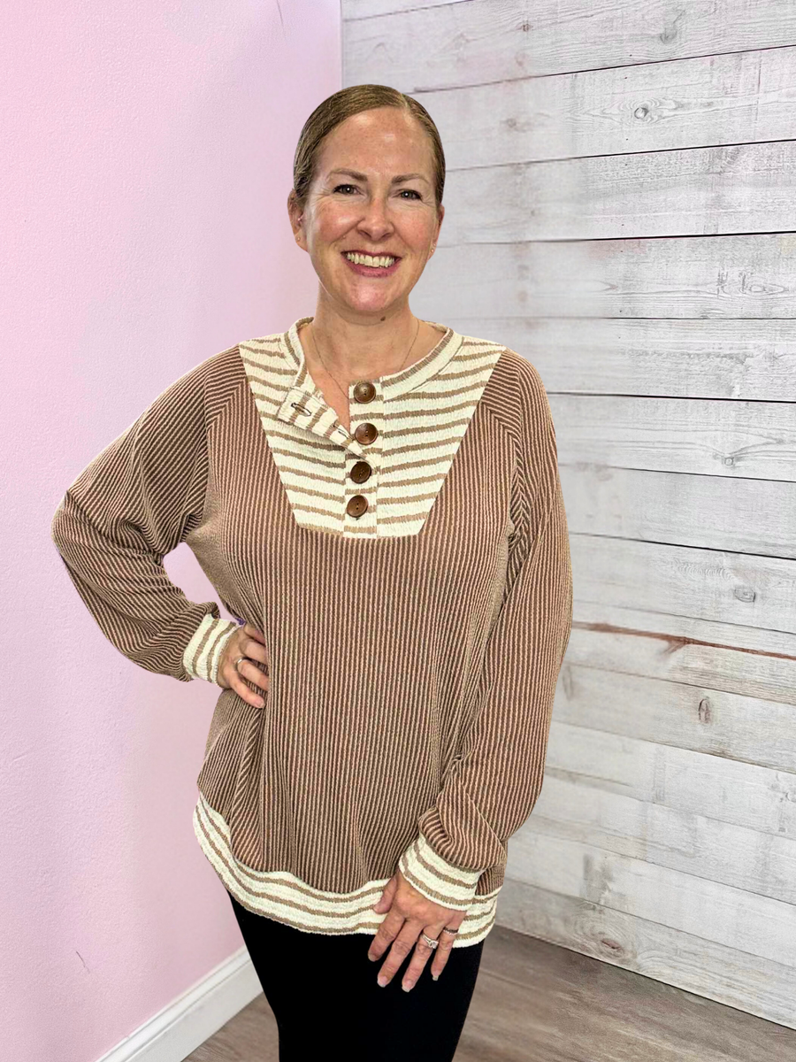 "Loving Glance" Button Detail Top