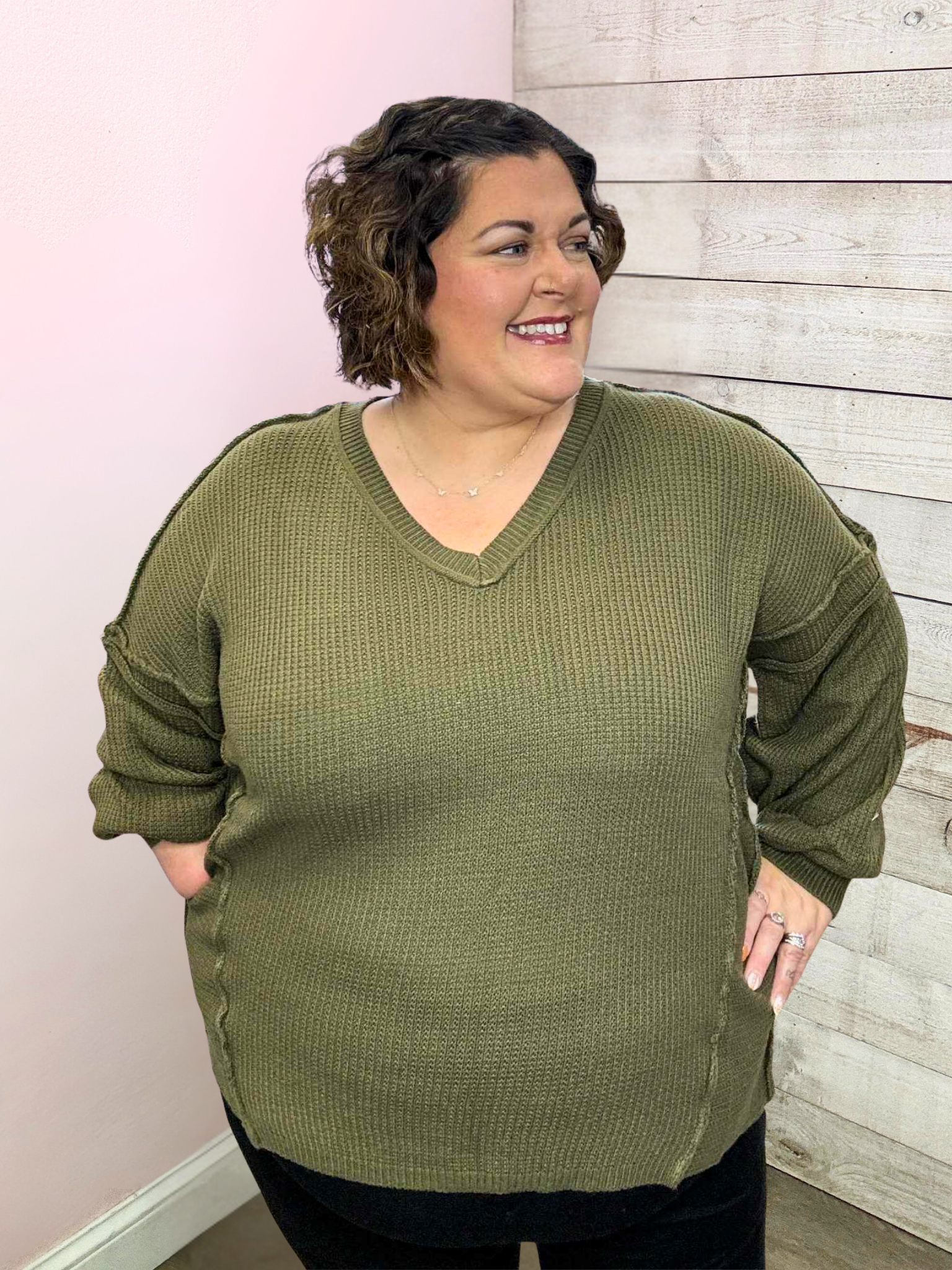 "Everything Good" Olive Sweater