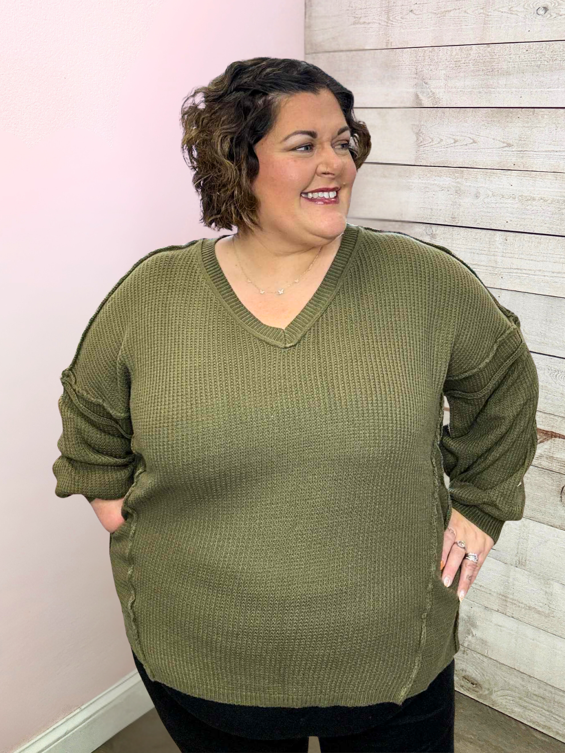 "Everything Good" Olive Sweater