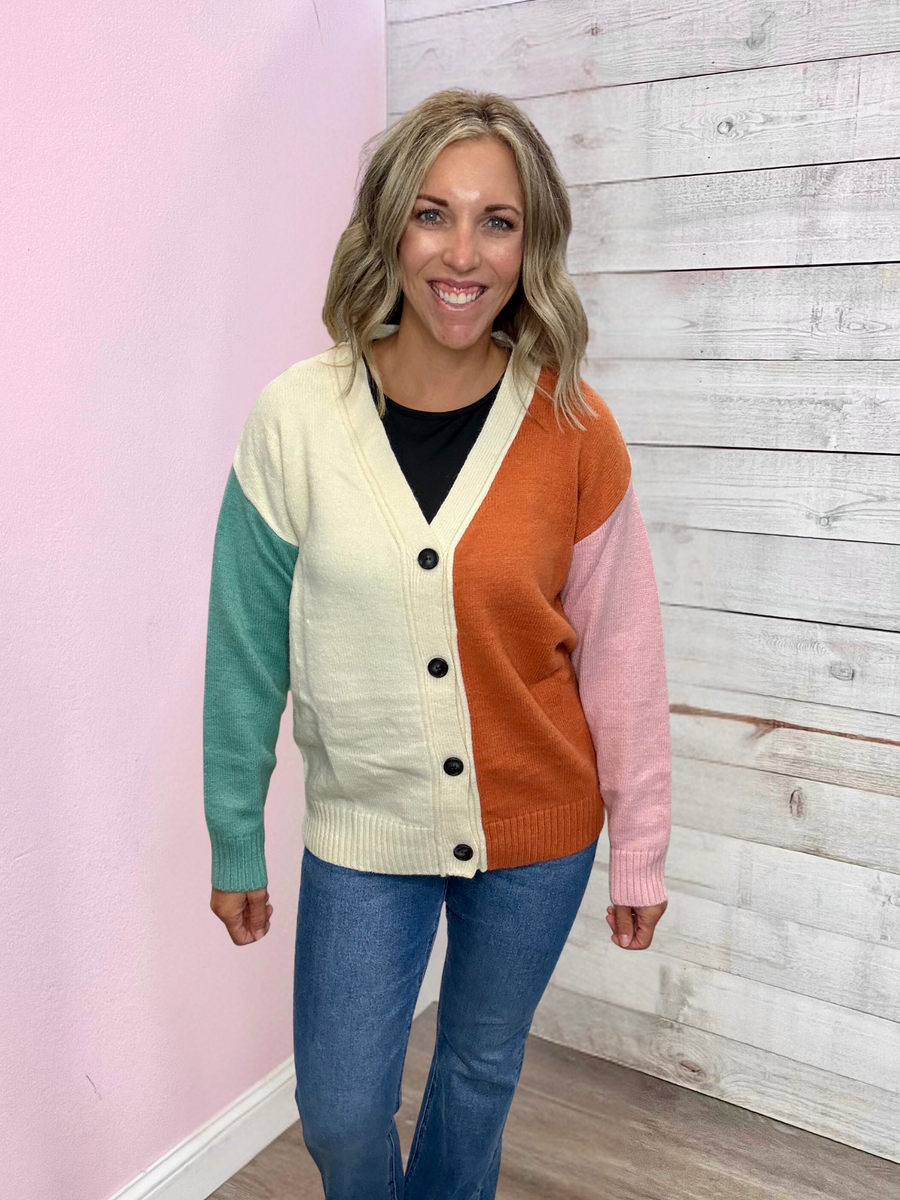 "Cool Breeze" Multi Color Sweater Cardigan