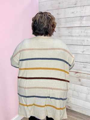 "Looks Like Love" Striped Sweater Cardigan