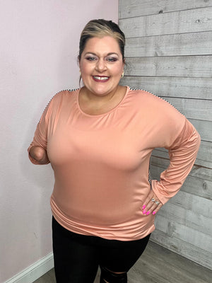 "Wish Come True" Peach Striped Top