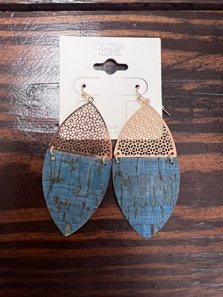 Blue Teardrop Earings