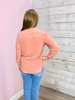 "Sweet To Me" Mauve Button Top