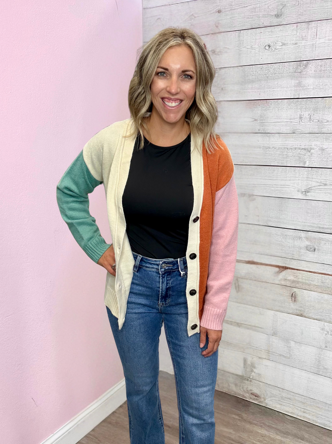 "Cool Breeze" Multi Color Sweater Cardigan