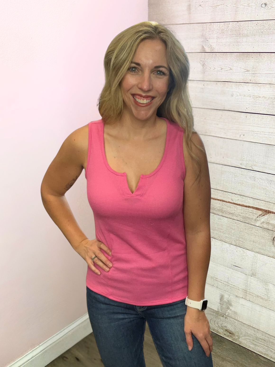 "Places To Be" Pink Tank Top