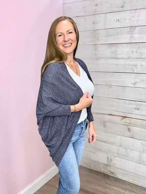 "Classic Coast" Navy Knit Cardigan