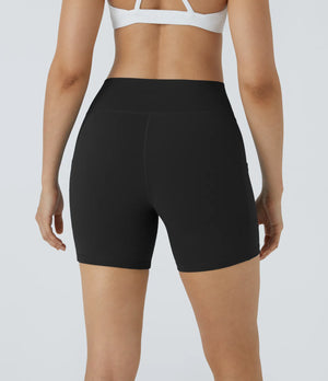 "Get Moving" Black Biker Shorts