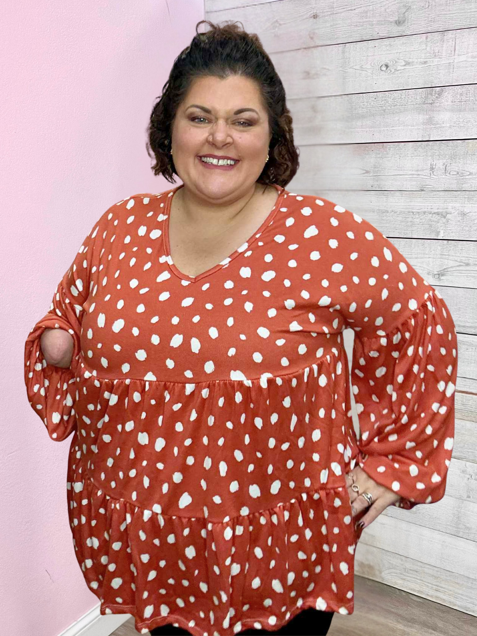 PF "Have All Ball" Polka Dot Babydoll Top