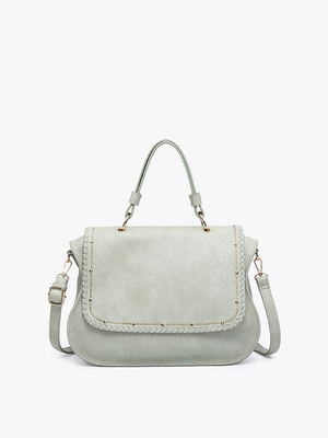 "Cricket" Studded Flap-Over Purse