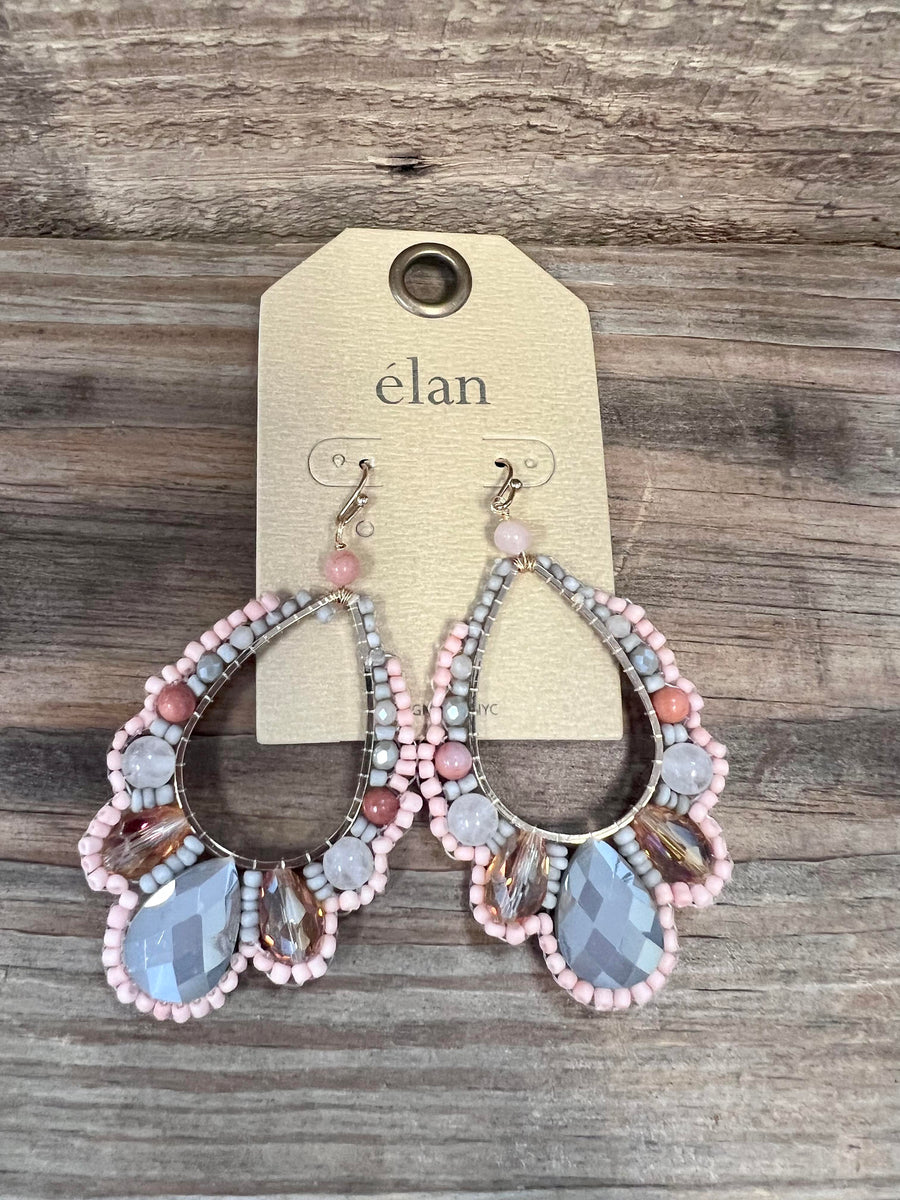"Alaya" Beaded Teardrop Earrings