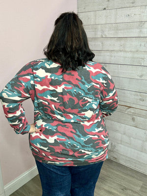 "Strike A Pose" Camo Print Top